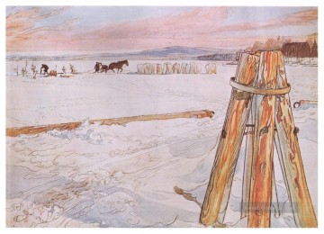 Ernte Eis 1905 Carl Larsson Ölgemälde